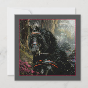 Black Beauty Friesian Horse - Greeting Card