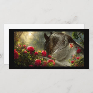 Black Beauty Friesian Horse - Greeting Card