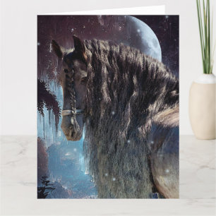 Black Beauty Friesian Horse - Greeting Card