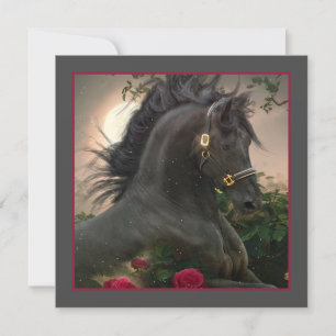 Black Beauty Friesian Horse - Greeting Card