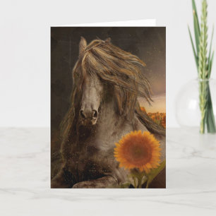 Black Beauty Friesian Horse - Greeting Card
