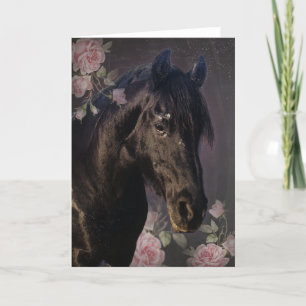 Black Beauty Friesian Horse - Greeting Card