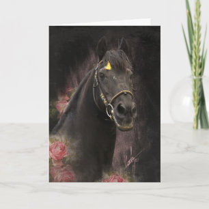 Black Beauty Friesian Horse - Greeting Card