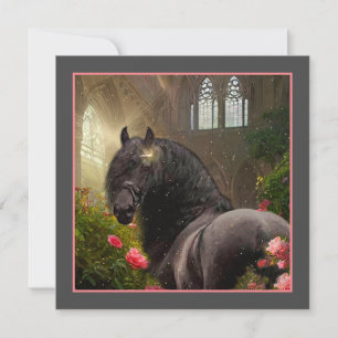 Black Beauty Friesian Horse - Greeting Card