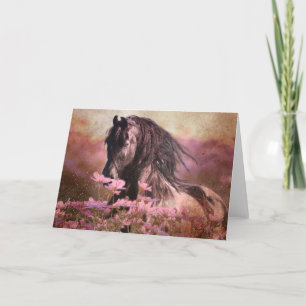 Black Beauty Friesian Horse - Greeting Card