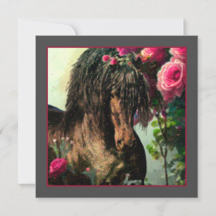Black Beauty Friesian Horse - Greeting Card