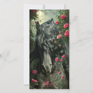 Black Beauty Friesian Horse - Greeting Card