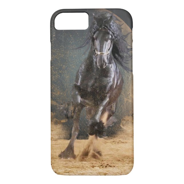 Black Beauty Friesian Horse - iPhone Case (Back)