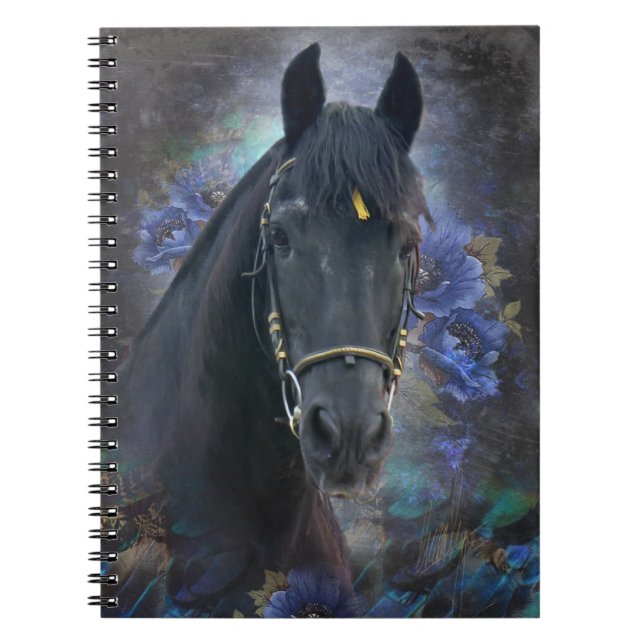 Black Beauty Friesian Horse - Notebook (Front)