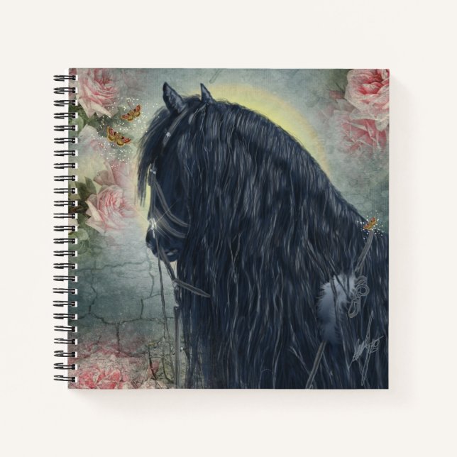 Black Beauty Friesian Horse - Notebook (Front)