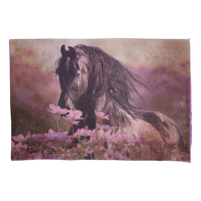 Black Beauty Friesian Horse - Pillowcase (Front)
