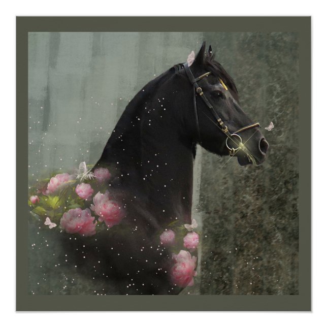 Black Beauty Friesian Horse - Poster (Front)
