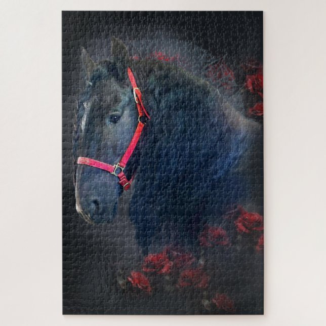 Black Beauty Friesian Horse - Puzzle (Vertical)