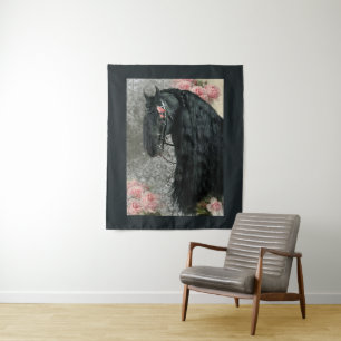Black Beauty Friesian Horse - Tapestry