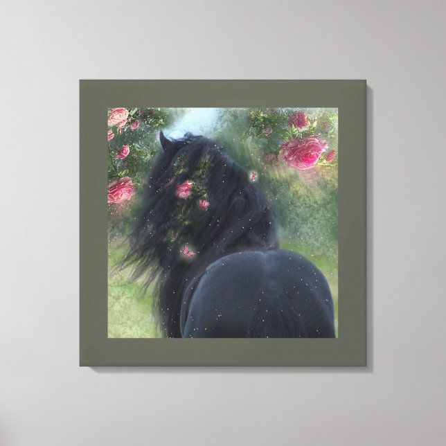 Black Beauty Friesian Horse - Wrapped Canvas (Front)