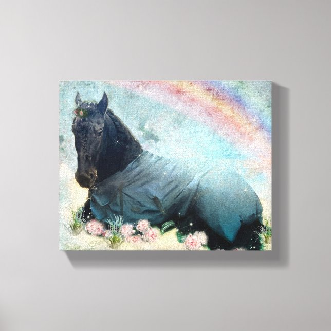Black Beauty Friesian Horse - Wrapped Canvas (Front)
