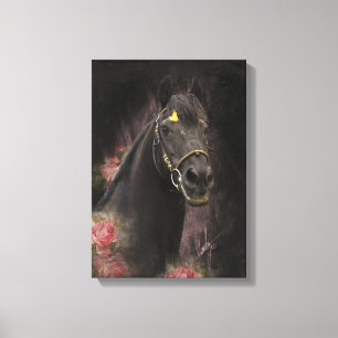 Black Beauty Friesian Horse - Wrapped Canvas