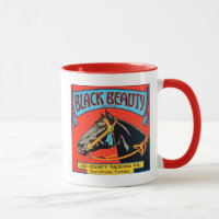Black Beauty Horse on Red Background