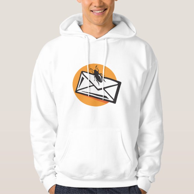 Black Beetle Insect on Envelope Hoodie (Front)