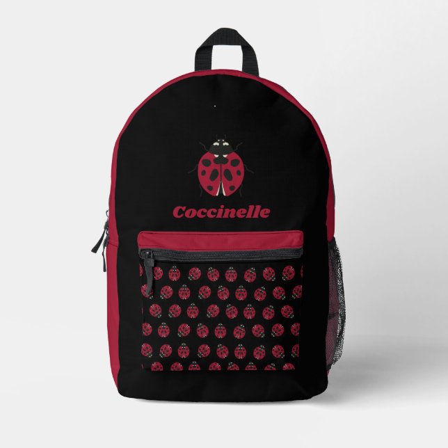 Black Beetle Printed Backpack (Front)