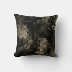 Black & Beige Abstract Color Block Design Cushion