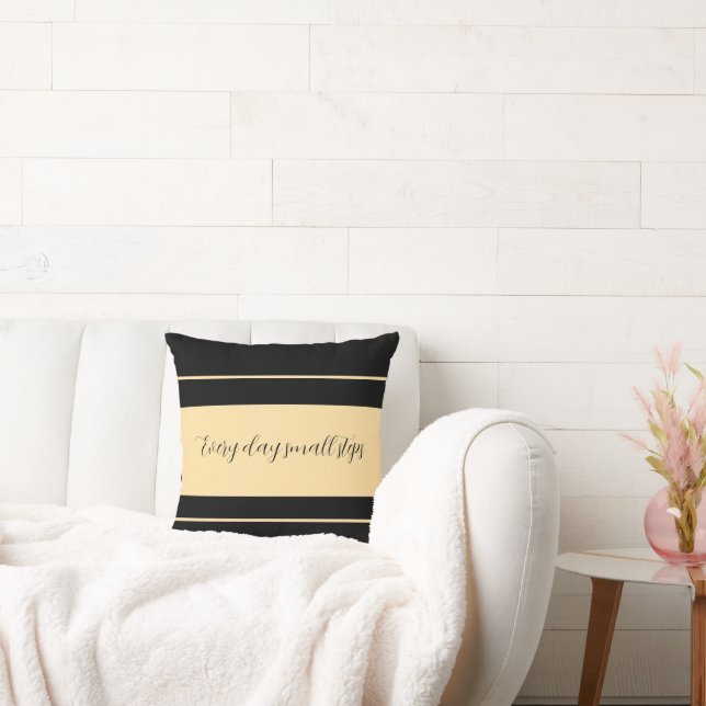 Black & Beige broad striped Cushion (Couch)