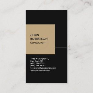 Black Beige Cube Vertical Chic Business Card
