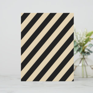 Black & Beige Diagonal Stripes Scrapbook Paper