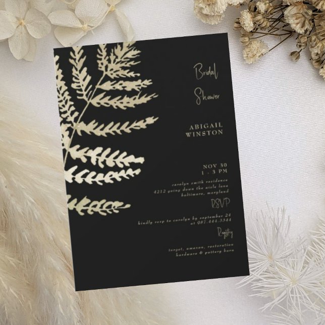 Black & Beige Pampas  Bridal Shower Invitation (Creator Uploaded)