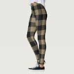 Black Beige Plaid Leggings<br><div class="desc">Black and Beige Plaid Leggings - MIGNED Design</div>