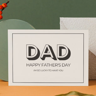 Black Beige Retro Neutral Father's Day Holiday Postcard