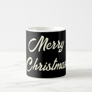 Black Beige White Snowflakes Christmas Coffee Mug