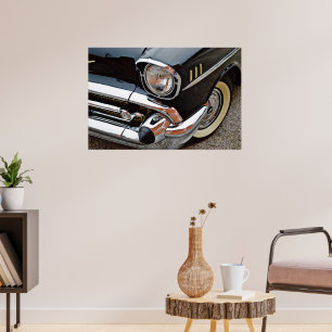 Black Bel Air Classic Vintage Car Fender Poster