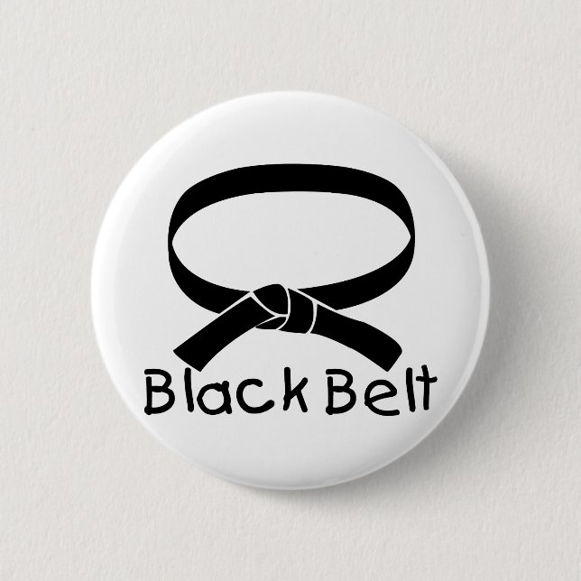 Black Belt 6 Cm Round Badge (Front)