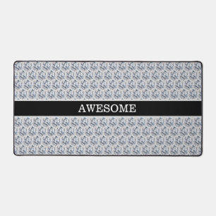 Black Belt and Light Grey Diamond Pattern  Desk Mat