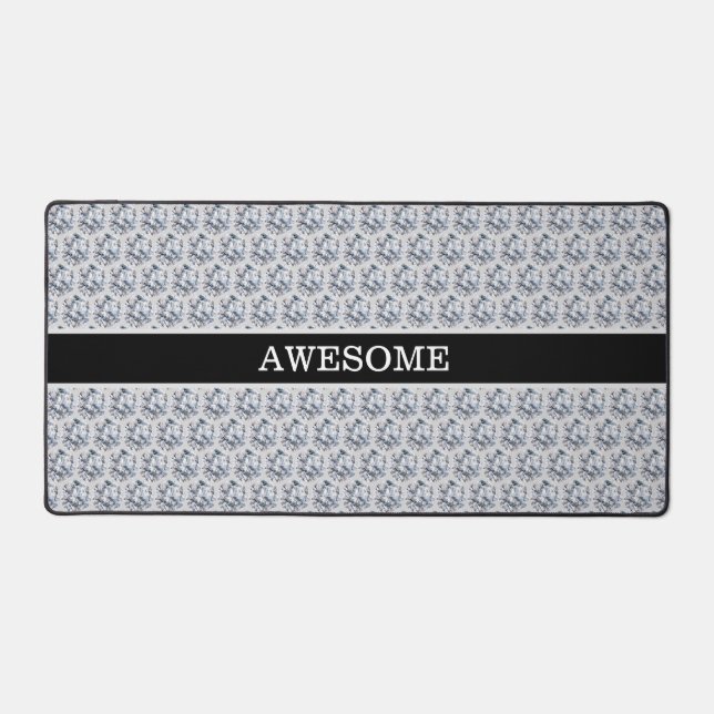 Black Belt and Light Grey Diamond Pattern  Desk Mat (Front)