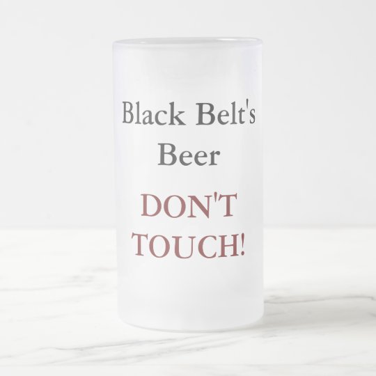 Black Belt Beer Frosted Glass Beer Mug