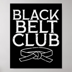 Black Belt Club Cool Karate Taekwondo Kung Fu Jiu Poster