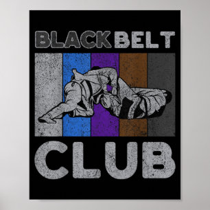 Black Belt Club Vintage BJJ Brazilian Jiu Jitsu Poster