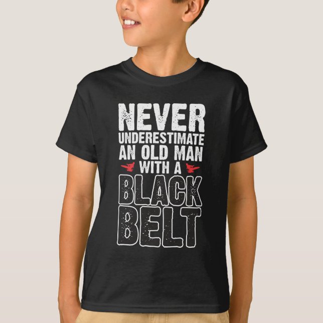 Black Belt Gift Idea - Funny Karate Old Man T-Shirt (Front)