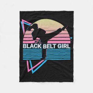 Black Belt Girl - Judo Karate Jiu Jitsu Taekwondo Fleece Blanket