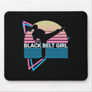 Black Belt Girl - Judo Karate Jiu Jitsu Taekwondo Mouse Mat