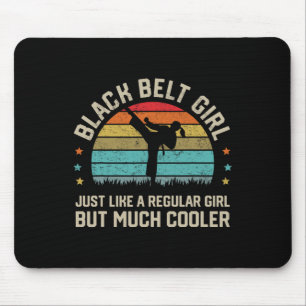 Black Belt Girl Karate Jiu Jitsu Taekwondo Martial Mouse Mat