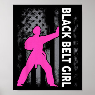 Black Belt Girl Karate Jiu Jitsu Taekwondo Martial Poster