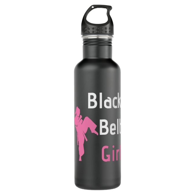 Black Belt Girl Karate Martial Arts 710 Ml Water Bottle (Front)