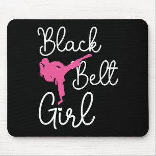 Black Belt Girl - Karate Taekwondo Kung Fu Jiu Jit Mouse Mat