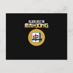 Black Belt In Mahjong Game Mahjong Player Games Postcard