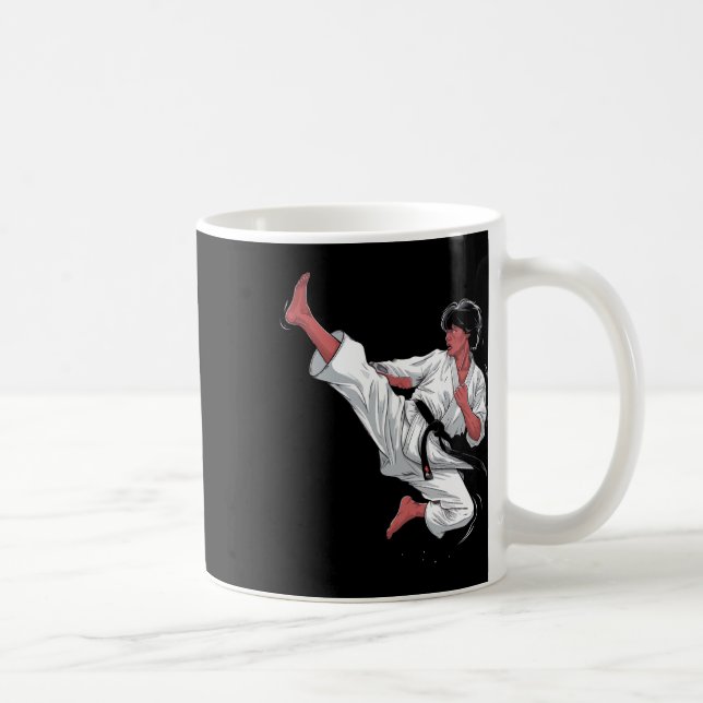Black Belt Karate Fighter  Coffee Mug (Right)