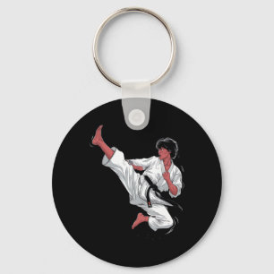 Black Belt Karate Fighter Key Ring