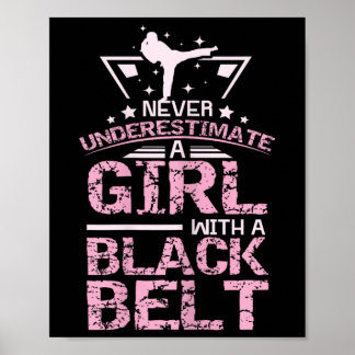 Black Belt Karate Taekwondo Girl Poster